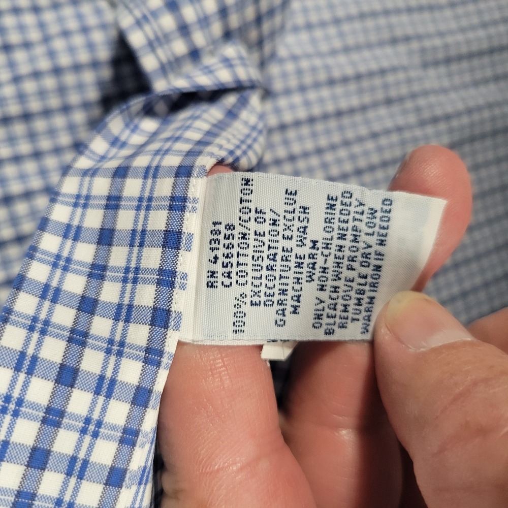 Ralph Lauren Button Down Shirt Mens XXL Blue White Gingham Short Sleeve Check - Picture 11 of 13